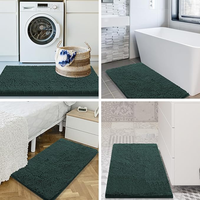 Smiry Luxury Chenille Bathroom Rugs 59x24, Extra Soft and Absorbent Shaggy Bath - Image 8
