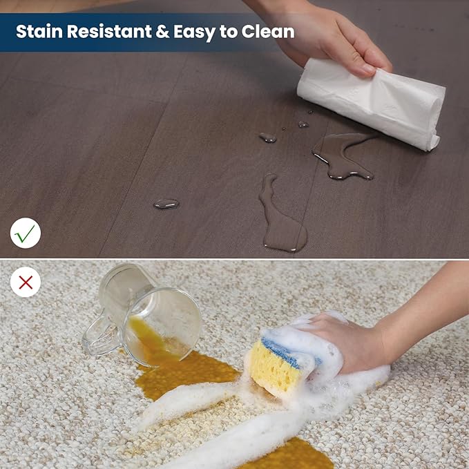 Floor Mats for Home, Waterproof Non-Slip Hard Floor Living Room Rug, PVC - Image 2