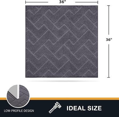 PURRUGS Dirt Trapping Door Mat 36" x 36", Non-Slip Machine Washable Entry Rug - Image 2