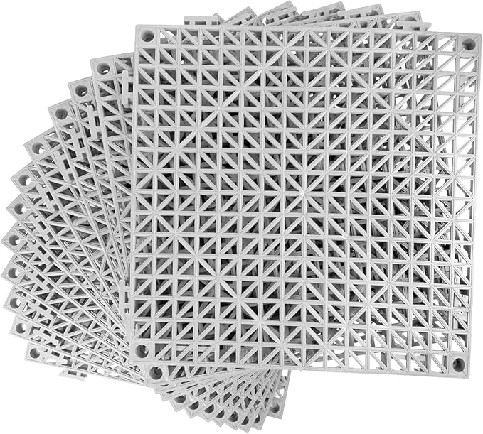 MYFAMIREA Modular Interlocking Cushion 24 Pack 11.8" x 11.8" Rubber Floor Tiles by MYFAMIREA