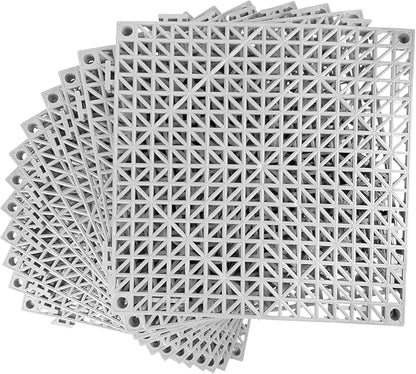 MYFAMIREA Modular Interlocking Cushion 24 Pack 11.8" x 11.8" Rubber Floor Tiles by MYFAMIREA