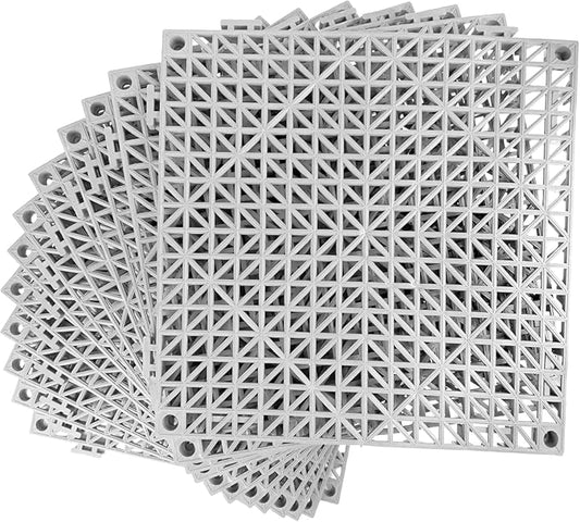 MYFAMIREA Modular Interlocking Cushion 24 Pack 11.8" x 11.8" Rubber Floor Tiles by MYFAMIREA