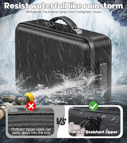 Fireproof Document Box, Hard Case Highly Flame-Resistant Fire Proof Waterproof - Image 7