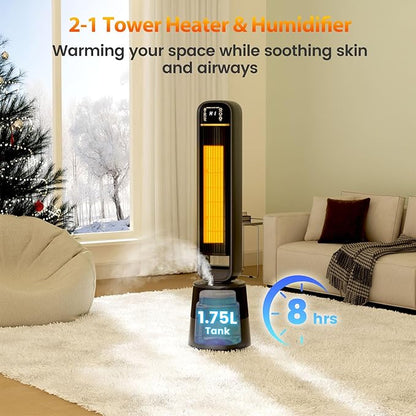Auertech 35" Space Heater and Fan Combo, 1500W Tower Heater - Image 6