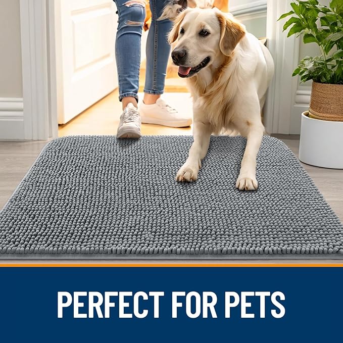 OLANLY Dog Door Mat for Muddy Paws 40x32, Absorbs Moisture and Dirt, Absorbent - Image 6