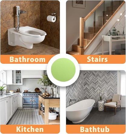 24 PCS Bathtub Non Slip Stickers Green Adhesive Decals Round Shape Anti Slip - Image 6