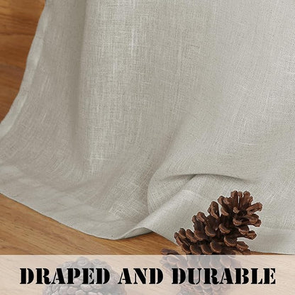 H.VERSAILTEX Linen Curtains Elegant Natural Linen Semi Sheer Curtains Energy - Image 6