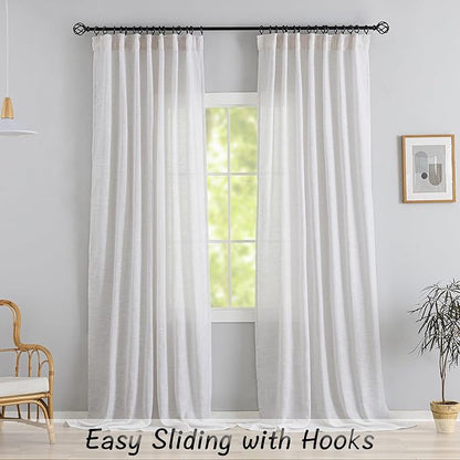 Off White Back Tab Curtains 72 Inches Long 2 Panels - Image 7