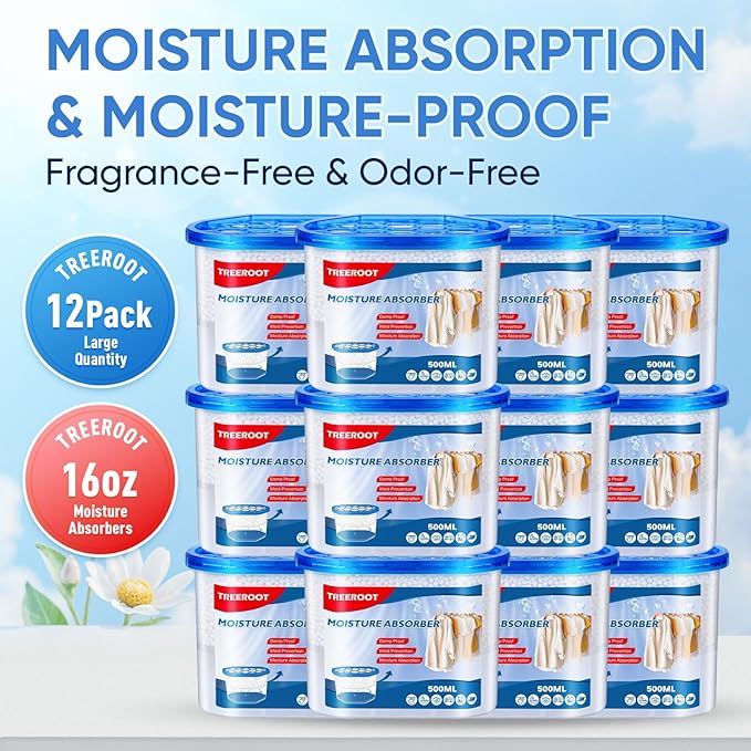 12 Pack Moisture Absorbers, 16 OZ Humidity Absorber Bucket, Moisture Absorbers - Image 2