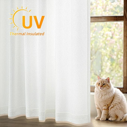 MIULEE White Thermal Insulated Curtains 96 Inches Long 2 Panels Set - Image 2