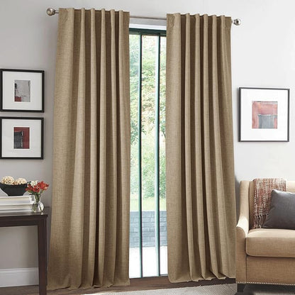 RYB HOME Linen Textured 100% Blackout Curtains - Image 2