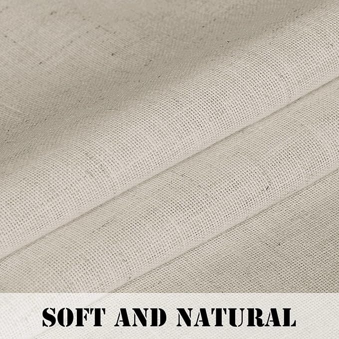 H.VERSAILTEX Pair Set Natural Linen Blended Window Treatment, Rod Pocket Top - Image 4
