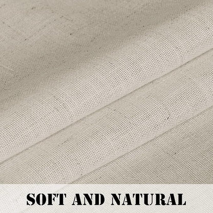 H.VERSAILTEX Pair Set Natural Linen Blended Window Treatment, Rod Pocket Top - Image 4