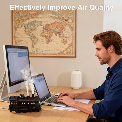 Valentine's Day Train Humidifier 300ml, Dual Mist Outlets Cool Mist Diffuser - Image 6