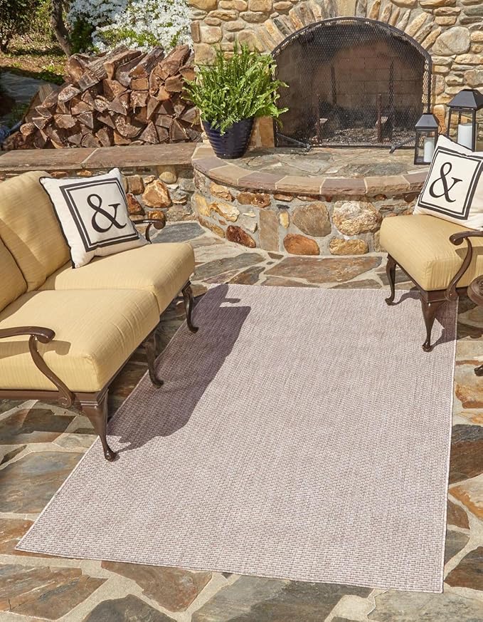 Unique Loom Collection Casual Transitional Solid Heathered Indoor/Outdoor by UniqueLoom