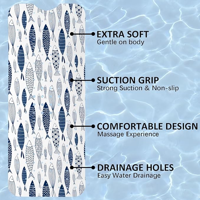 Fish Bathtub Mat Non Slip, Boho Baby Bath Mat - Image 7