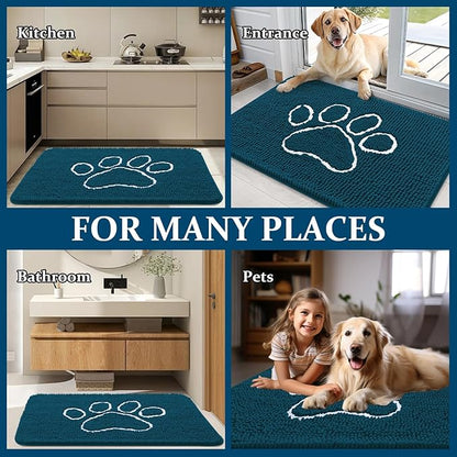 OLANLY Dog Door Mat for Muddy Paws 59x35, Paw Print Design, Absorbs Moisture - Image 8