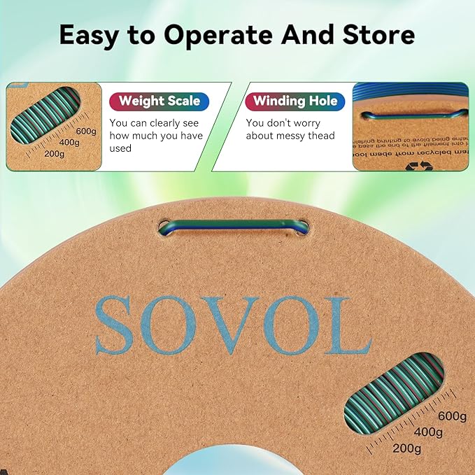 Sovol PLA Filament Silk Tri Color Co-Extrusion 1.75mm, 3D Printer Filament 1kg/ - Image 7