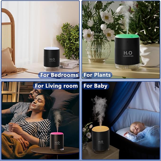 SZO Portable Mini Humidifier, 500ML USB Personal Cool Mist Humidifiers - Image 2