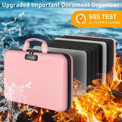 Fireproof Document Organizer Bag, 5200℉ File Organizer Safe Box, Hard Shell - Image 7