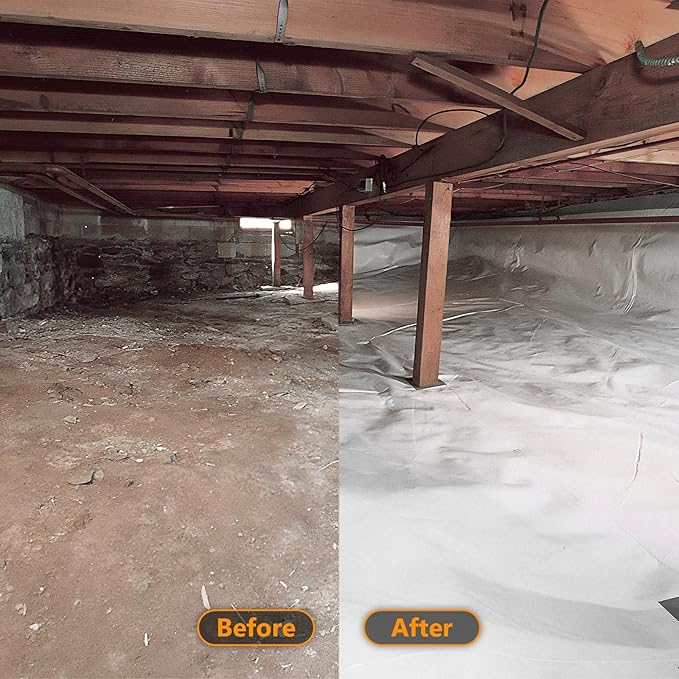 Crawl Space Vapor Barrier, 10mil Film, Heavy Duty Polyethylene Film, Drop Cloth - Image 7