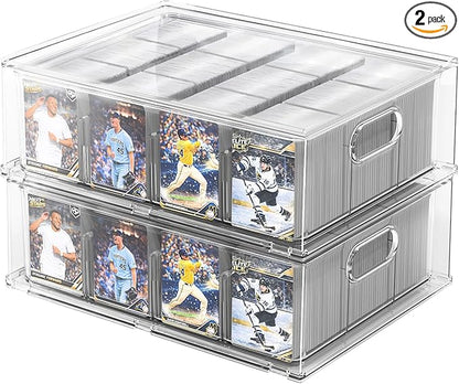 Trading Card Storage Box – Clear Large Card Organizer Holds 6400 Cards by Unknown