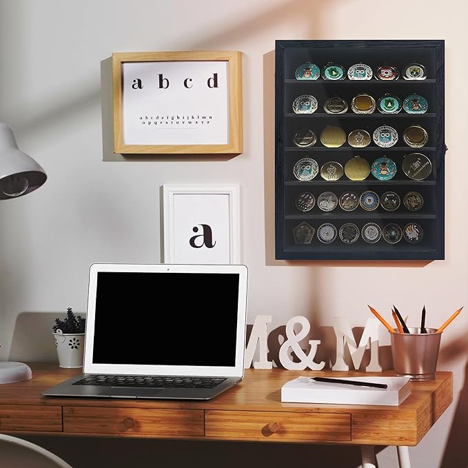Shadow Box Frame with Removable Shelves, Coins Military Medals Pins Wedding - Image 3