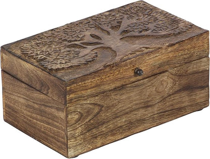 Deco 79 Mango Wood Floral Handmade Decorative Box Decorative Keepsake Boxes - Image 9