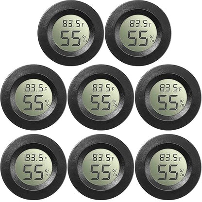 Weewooday 8 Pcs Mini Hygrometer Thermometer Round Digital Humidity Gauge by Weewooday