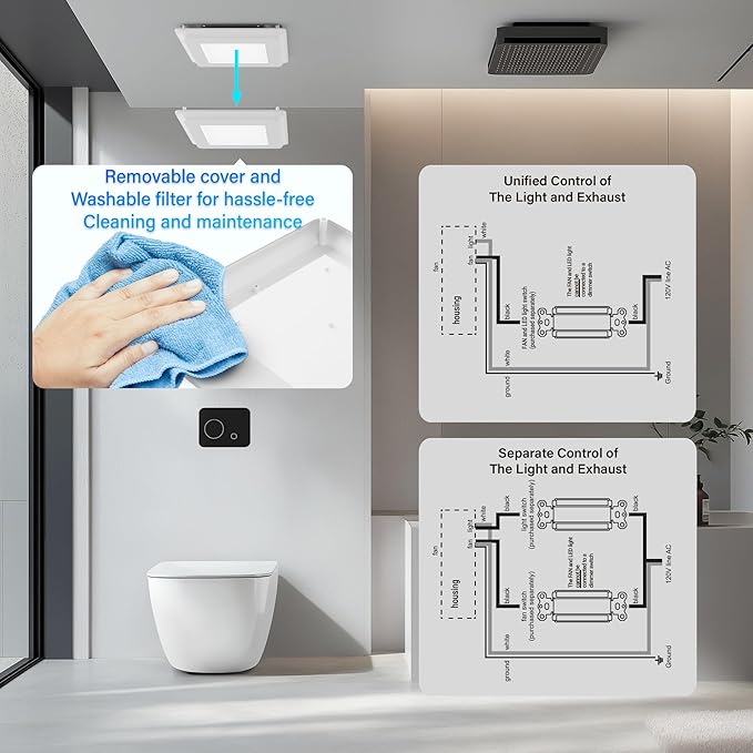 2 in 1 Bathroom Exhaust Fan - Image 6