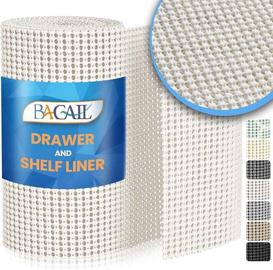 BAGAIL Drawer and Shelf Liner, 12 in X 10 Ft Non-Adhesive Shelf Liners by BAGAILBASICS
