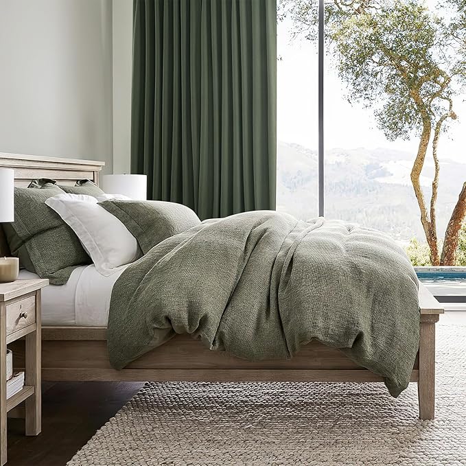 Dark Olive Green Bedroom Curtains 92 Inch Length 2 Panels Set Burg, Pinch - Image 8