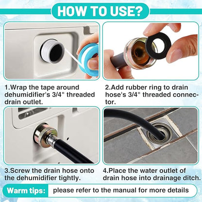 Leakproof Dehumidifier Drain Hose 3/4" FHT - 12 FT Thickened Dehumidifier Hose - Image 7