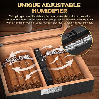 TISFA Cigar Humidor Box Cigar Accessories Set, Includes V Cutter, Straight - Image 6