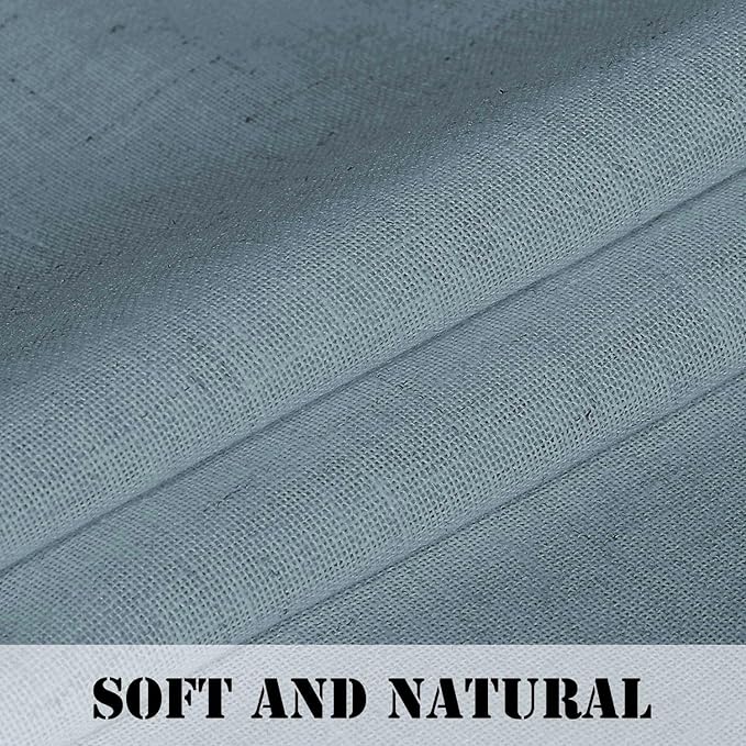 H.VERSAILTEX Stone Blue Linen Curtains 84 Inch Length - Image 4