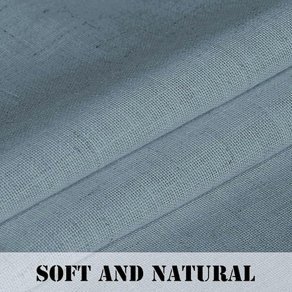 H.VERSAILTEX Stone Blue Linen Curtains 84 Inch Length - Image 4