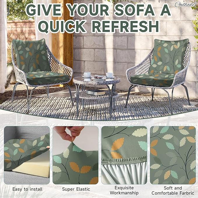 12Pcs Stretch Patio Cushion Cover - Image 3