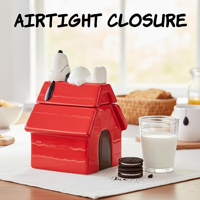 Silver Buffalo Peanuts Sculpted Ceramic Cookie Jar Featuring Snoopy and - Image 5
