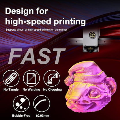 ERYONE Silk Tri Color PLA Filament 3D Printer 1.75mm +/- 0.03mm - Image 4