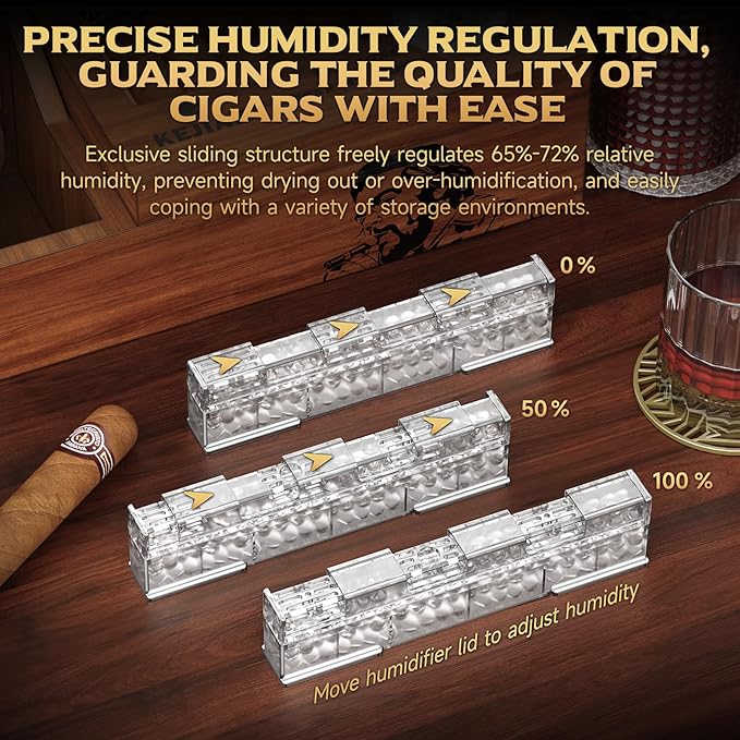 Cigar Humidifier, 2-Piece Slide Controlled Humidity Release Crystal Gel Cigar - Image 3