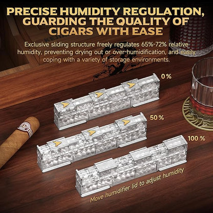 Cigar Humidifier, 2-Piece Slide Controlled Humidity Release Crystal Gel Cigar - Image 3