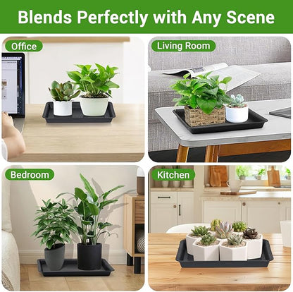 GREANER Plant Saucer Tray Rectangular, Heavy Sturdy Plastic Plant Drainage Trays - Image 6