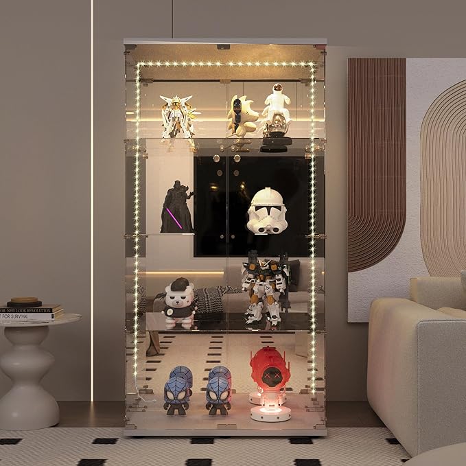Yoluckea 4 Tiers Glass Display Cabinet - Image 5