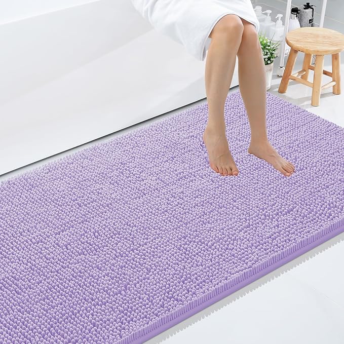 Smiry Luxury Chenille Bathroom Rugs 59x35, Extra Soft and Absorbent Shaggy Bath by Smiry