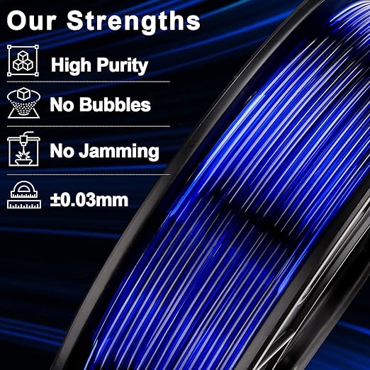AMOLEN 3D Printer Filament Bundle, PETG Filament 1.75mm, Transcucent Clear/White - Image 5