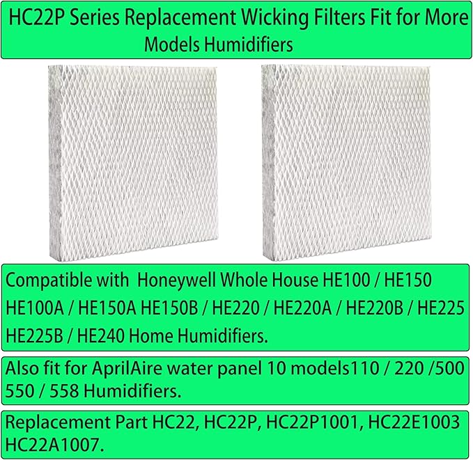 HC22P Replacement Wick Filters for Honeywell Home HE100 HE150 HE220 HE225 HE240 - Image 3