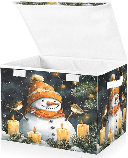 xigua Watercolor Snowman Storage Bins - Image 2