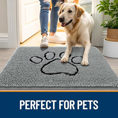 OLANLY Dog Door Mat for Muddy Paws 24x16, Paw Print Design, Absorbs Moisture - Image 6