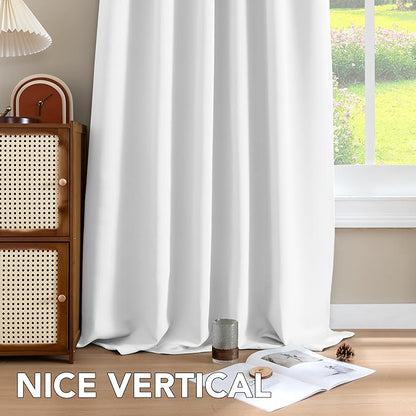 H.VERSAILTEX White Curtains Thermal Insulated Window Treatment Panels Room - Image 8