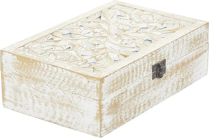 Deco 79 Mango Wood Floral Handmade Decorative Box Decorative Keepsake Boxes - Image 15